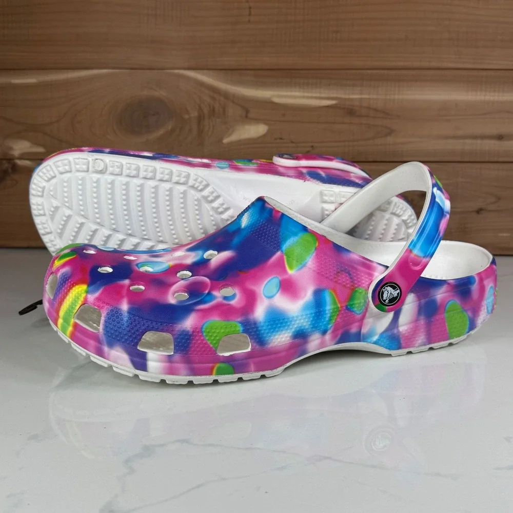 Crocs Classic Tie Dye Solarized Clog Multi Color Heat Map‎ Mens 13 Womens 15 NEW